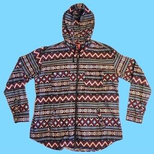 Divided by H&M Hooded Graphic Zip Up Lightweight Jacket Size 14 Large